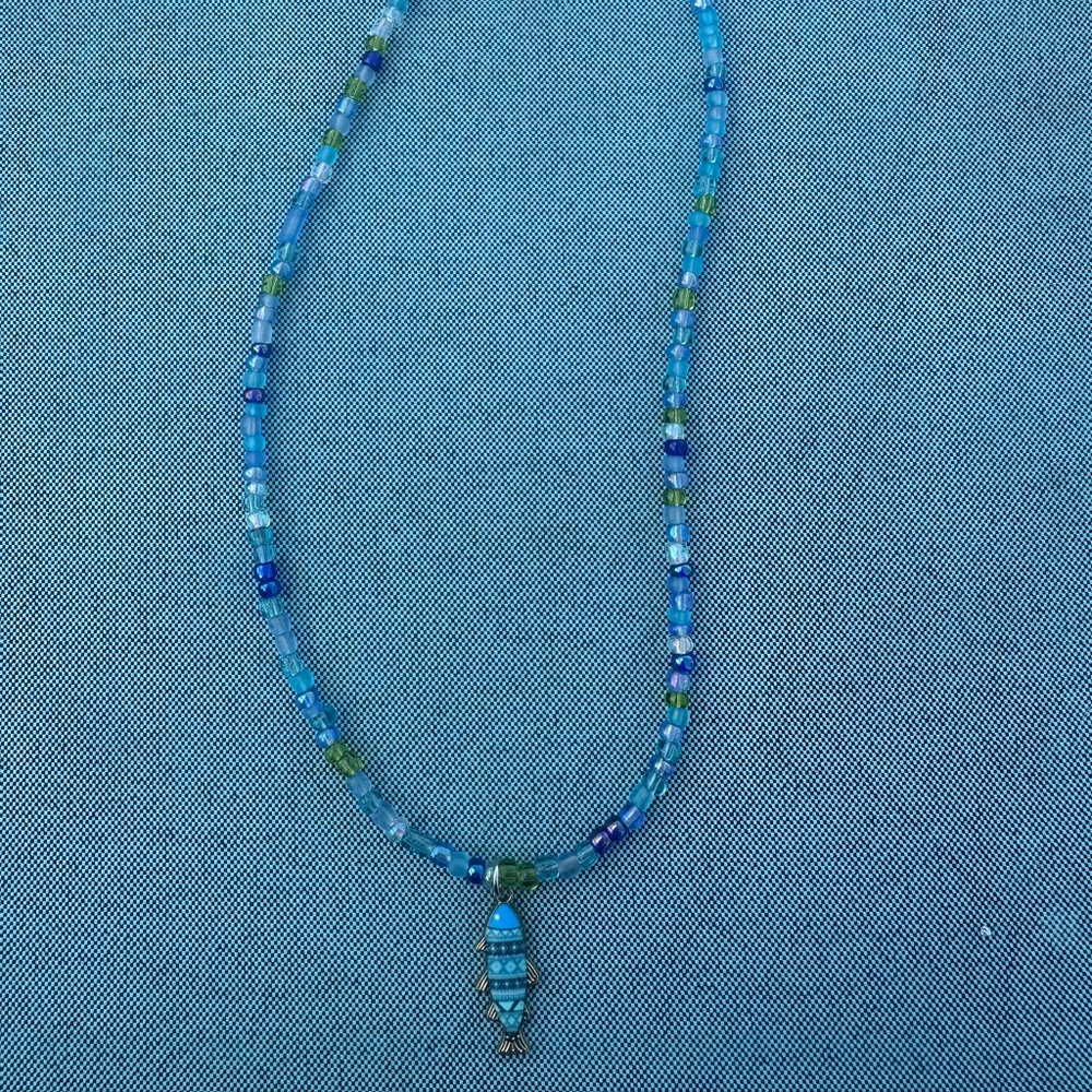 Elegant Blue Beaded Necklace